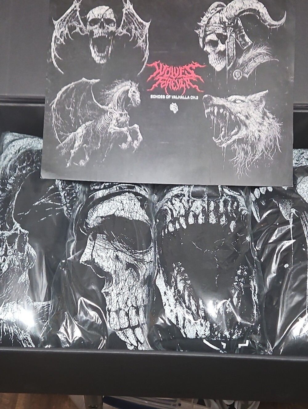 Darc Sport Black Short Sleeve Tee with White Skull & Mythic Graphics